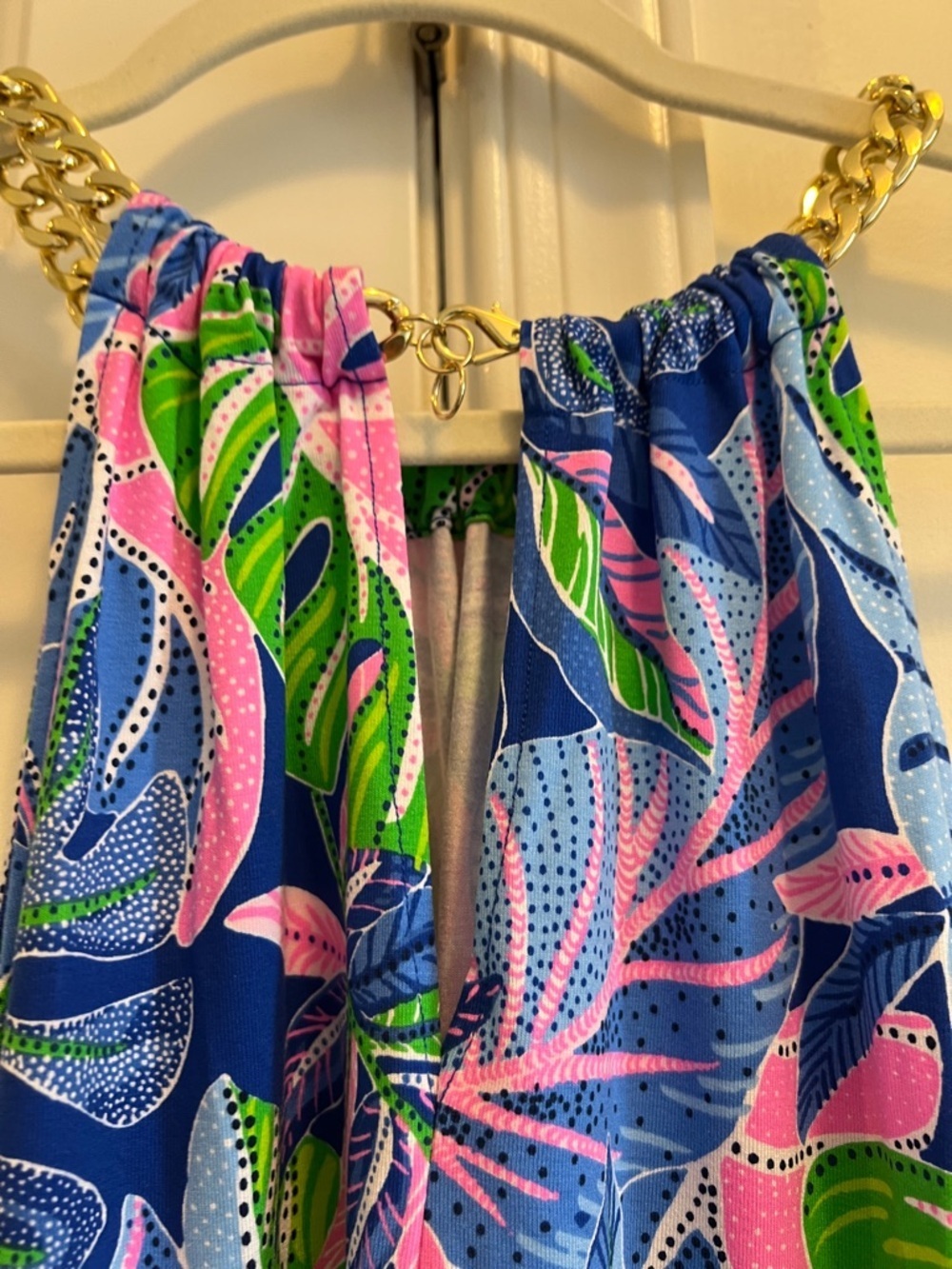 Lilly Pulitzer size M Bowen Blue Grotto Beleaf in Yourself halter top - Picture 4 of 4